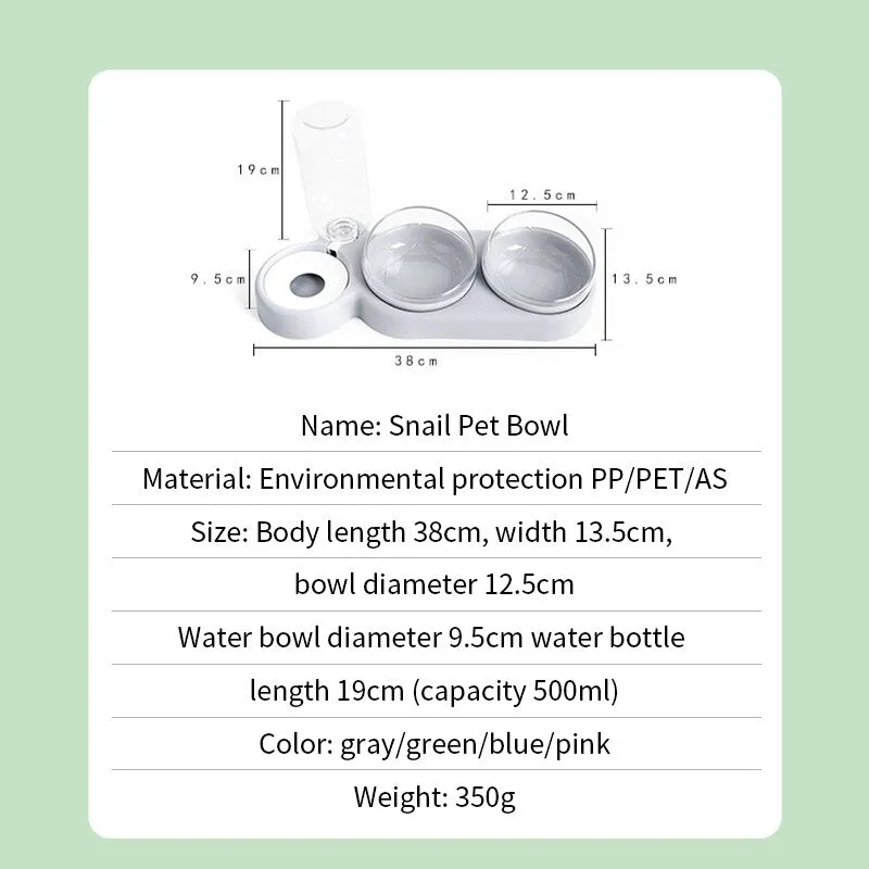 2-in-1 Pet Feeder Cats Dogs Food Bowl Water Bowls