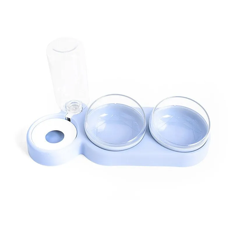 2-in-1 Pet Feeder Cats Dogs Food Bowl Water Bowls