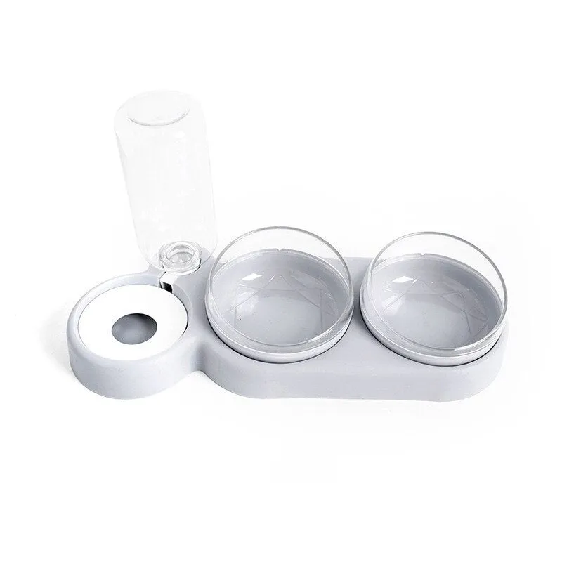 2-in-1 Pet Feeder Cats Dogs Food Bowl Water Bowls