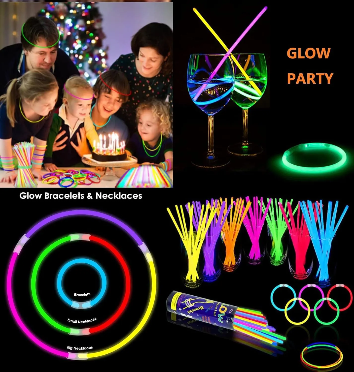 200 Pcs Red Glow Sticks Bracelet Necklaces Bulk Glow in The Dark Party Supplies 8 Light Up Stick with Connectors for Christmas Valentine's Day Easter 4th of July Party Favors Birthday Carnival