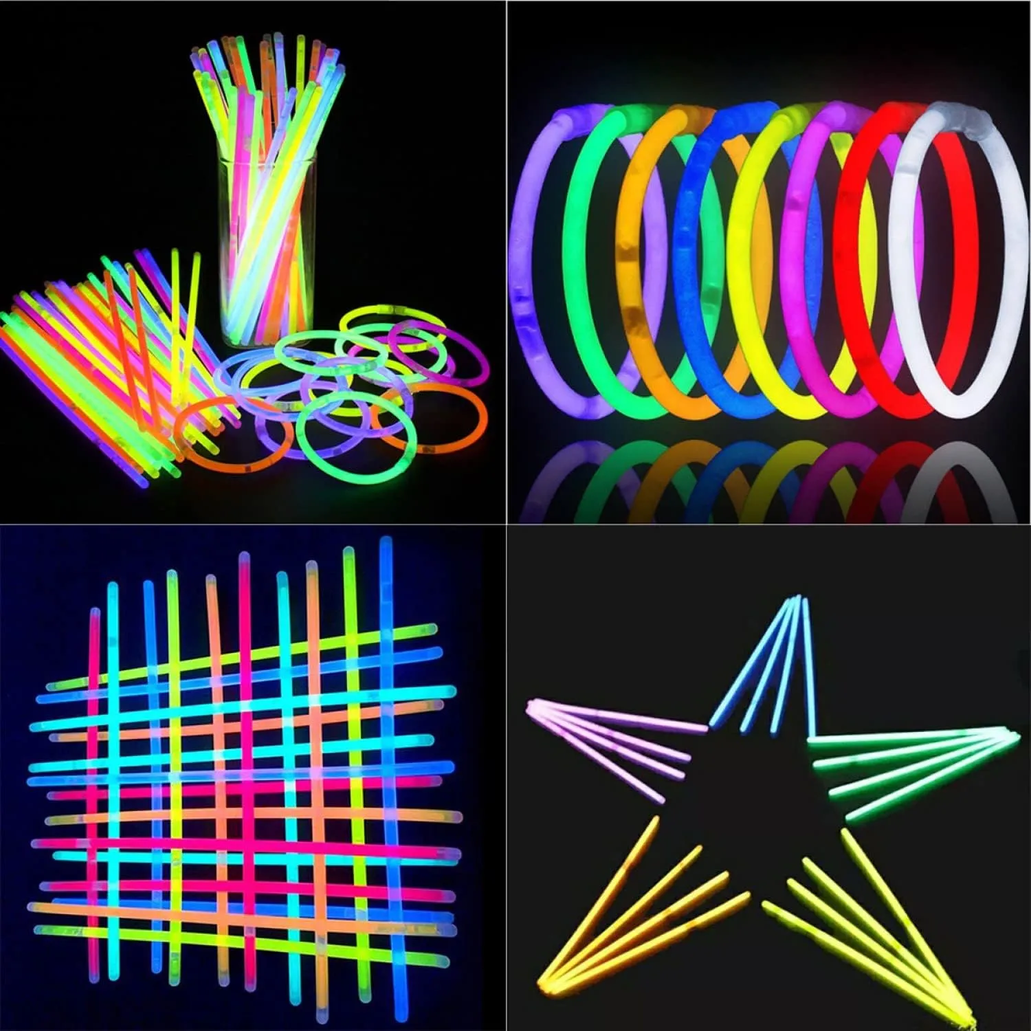 200 Pcs Red Glow Sticks Bracelet Necklaces Bulk Glow in The Dark Party Supplies 8 Light Up Stick with Connectors for Christmas Valentine's Day Easter 4th of July Party Favors Birthday Carnival