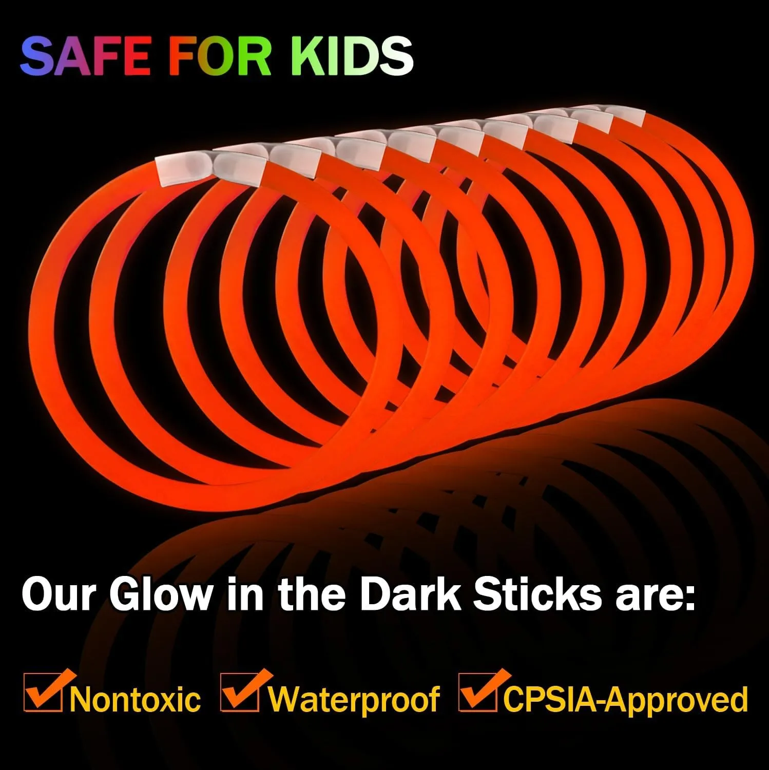 200 Pcs Red Glow Sticks Bracelet Necklaces Bulk Glow in The Dark Party Supplies 8 Light Up Stick with Connectors for Christmas Valentine's Day Easter 4th of July Party Favors Birthday Carnival