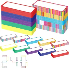 240 Pcs Magnetic Labels Dry Erase Reusable Name Tag Label Magnetic Numbers Accents Plate Sticker in 10 Colors for Whiteboards Locker Fridge School Office Home, 3.2 x 1.2 Inch