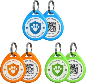 3 Pack Dog Tags Personalized, QR Code Pet ID Tags for Dog Collar, Online Profile, Scan Location Alerts, Blue,Orange,Green