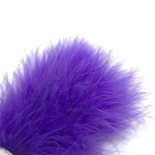 9830M      Bunny Butt Chrome Plug with Purple Puff Tail - LAST CHANCE - Final Closeout!