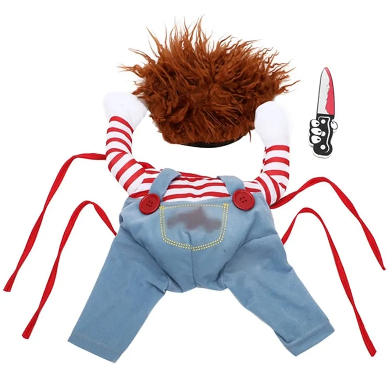 Best Funny Cosplay Costume Dog Cat Clothes Holding a Knife Set Outfits