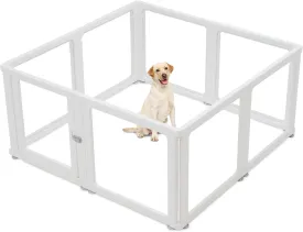 Bienven Clear Acrylic Dog Playpen,Pet Playpen with Door,Safe and Secure Pet Fence,Easy to Assemble and Remove for Dogs, Cats, Bunnies, Pigs,8-Panel 24"