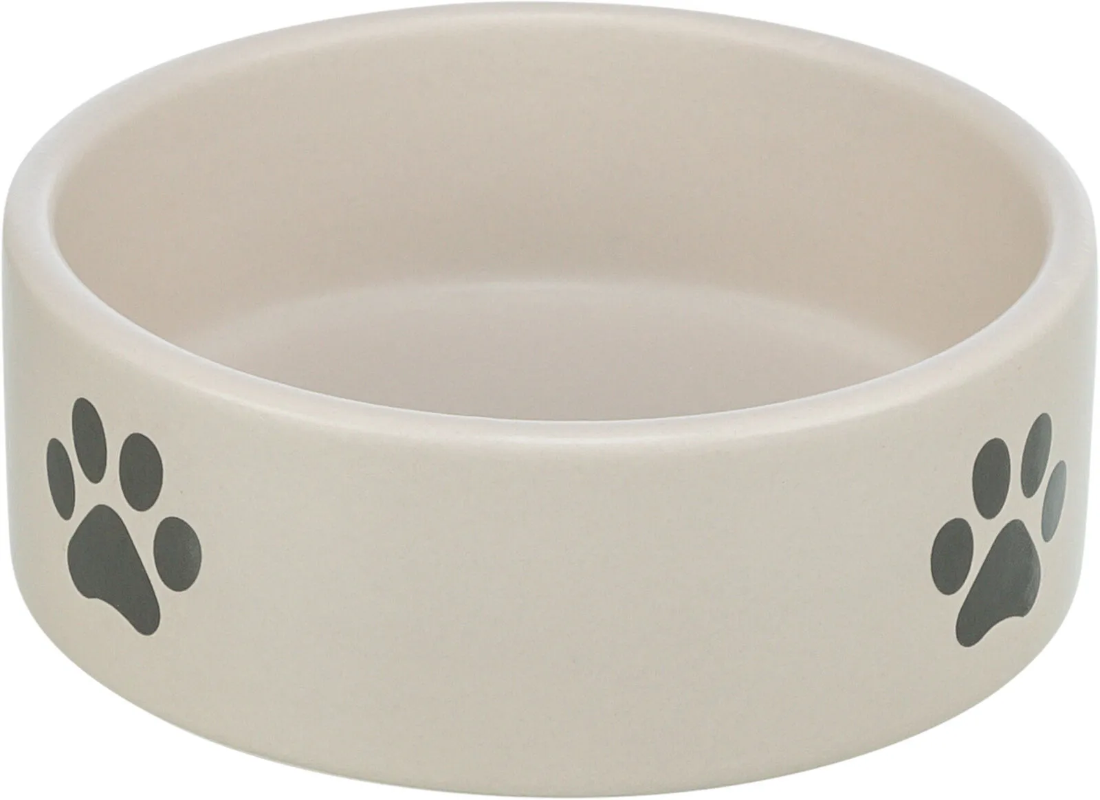 Bowl, paw motif, ceramic, 0.8 l/diam 16 cm, light grey/grey