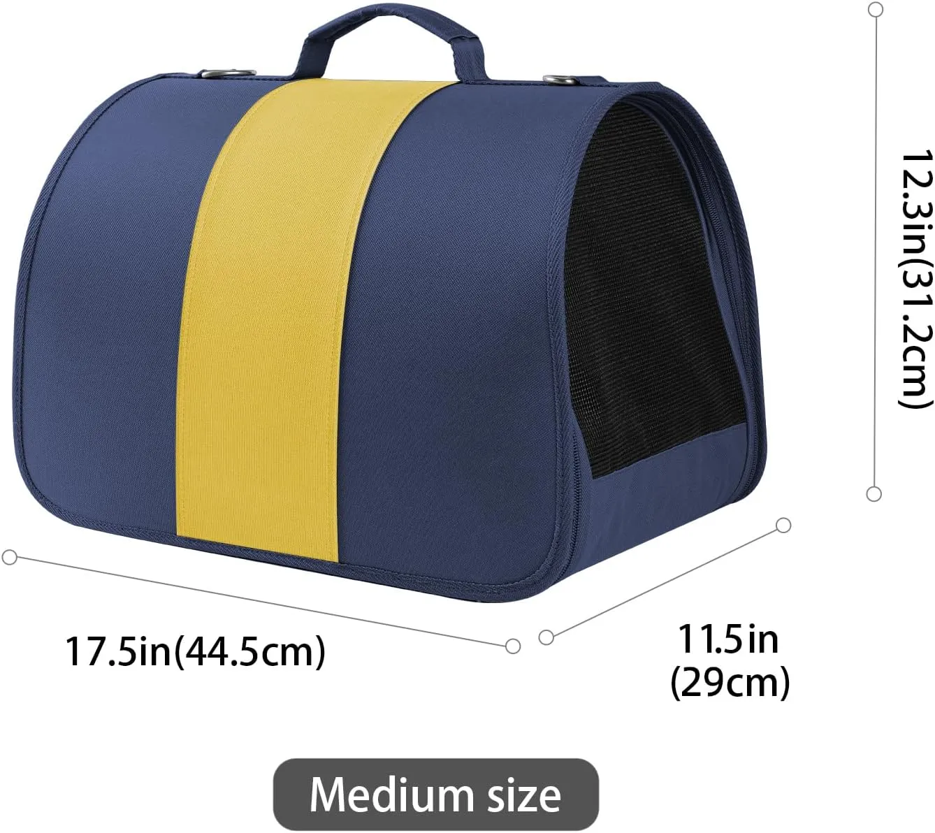 Cat, Dog Carrier for Medium Large Cat up to 30 Lbs, TSA Airline Approved Carrier Soft Sided, Collapsible Travel Puppy Carrier (Blue and Yellow, Medium)