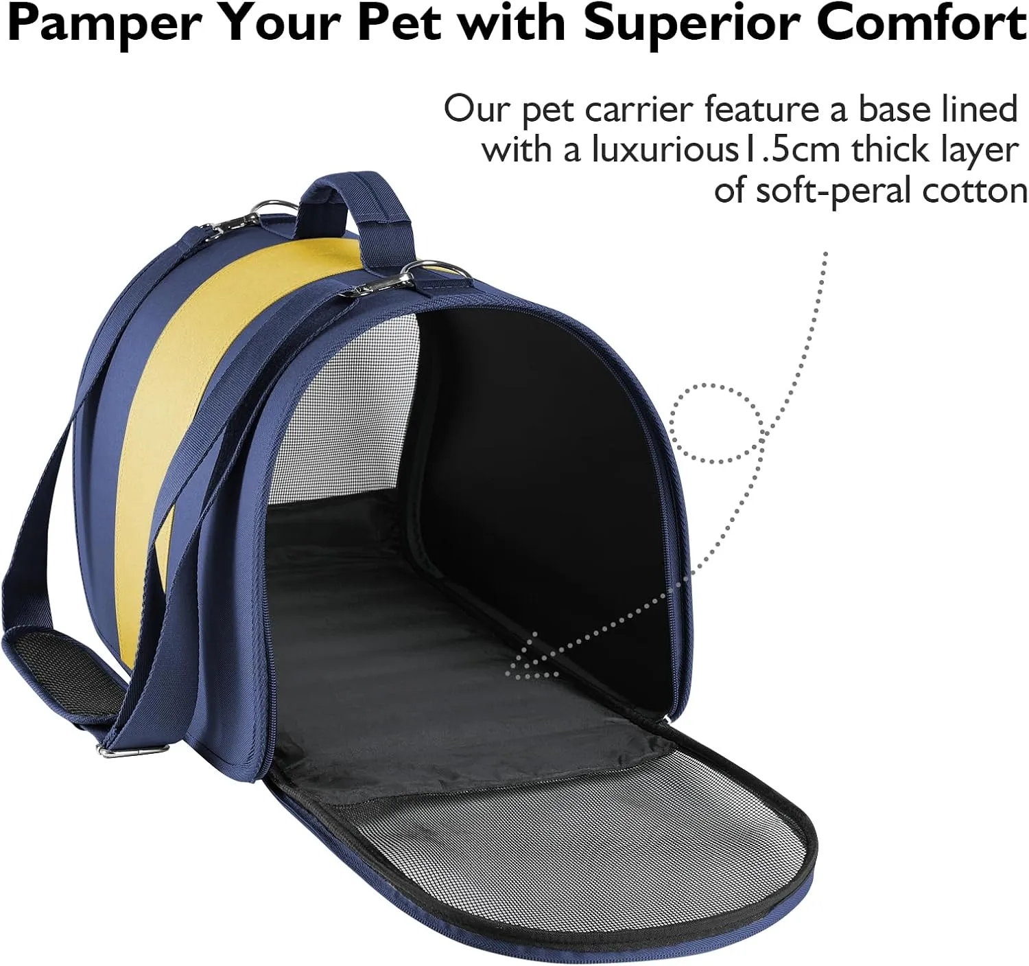 Cat, Dog Carrier for Medium Large Cat up to 30 Lbs, TSA Airline Approved Carrier Soft Sided, Collapsible Travel Puppy Carrier (Blue and Yellow, Medium)