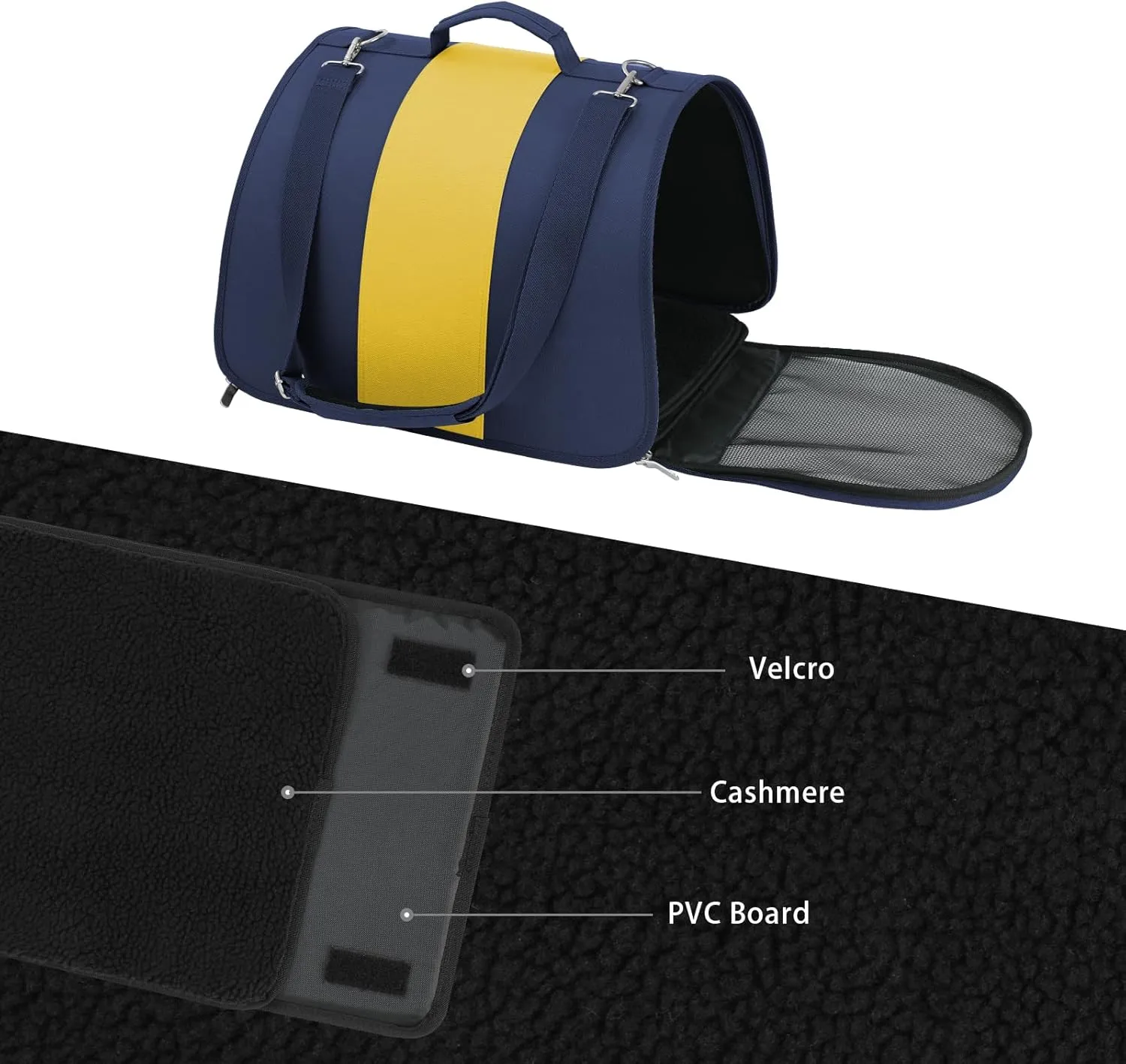 Cat, Dog Carrier for Medium Large Cat up to 30 Lbs, TSA Airline Approved Carrier Soft Sided, Collapsible Travel Puppy Carrier (Blue and Yellow, Medium)