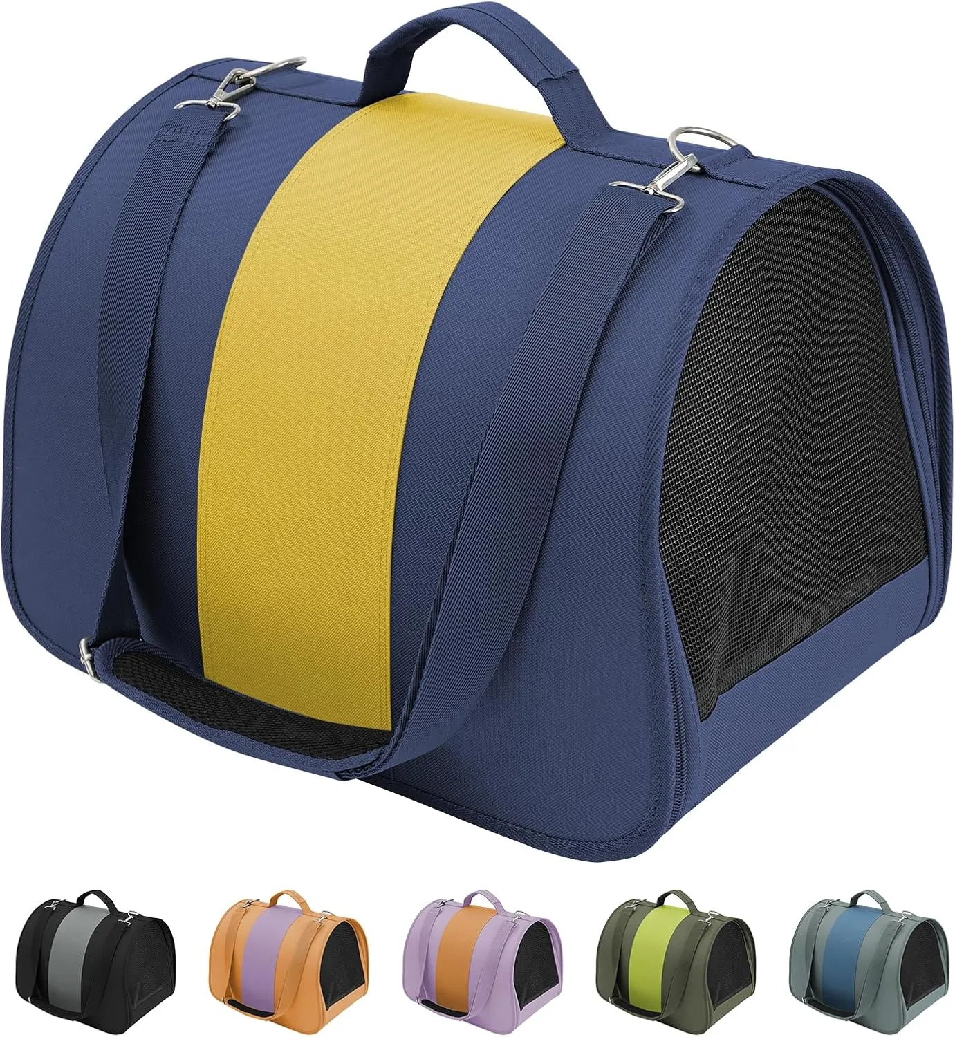 Cat, Dog Carrier for Medium Large Cat up to 30 Lbs, TSA Airline Approved Carrier Soft Sided, Collapsible Travel Puppy Carrier (Blue and Yellow, Medium)