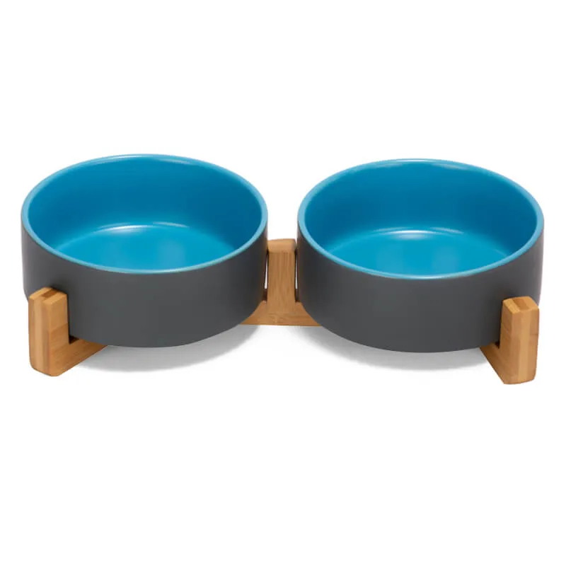 Color Mixed Ceramic Dog Bowl Set