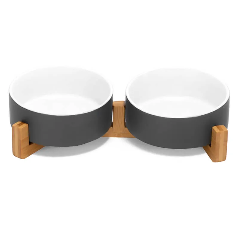 Color Mixed Ceramic Dog Bowl Set