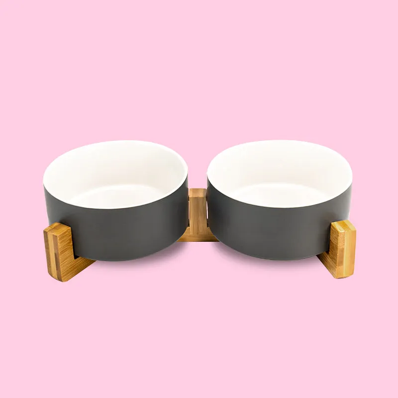 Color Mixed Ceramic Dog Bowl Set