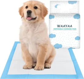 Disposable Pet Pads for Dogs Training, Protection Underpads with Leak Proof and Super Absorbent for Puppy Pee Potty Training, Baby & Adults Bed Pads for Incontinence -Blue(17" x 13", 50 Count)