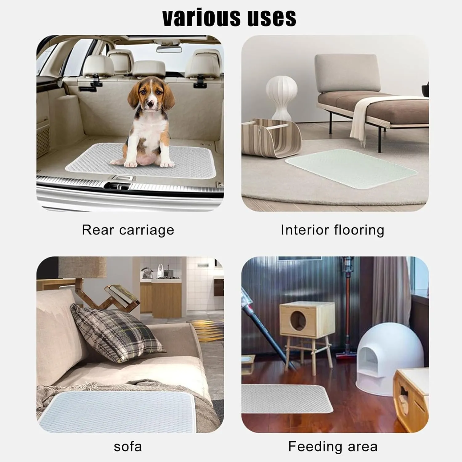 Dog Cooling Mat for Large/Small Dogs and Cats Ice Silk Cooling Mat for Indoor Outdoor Use, Portable Pet Mat Blanket for Crate, Kennel, Car Travel - Washable & Durable Design 23x19 (Blue)