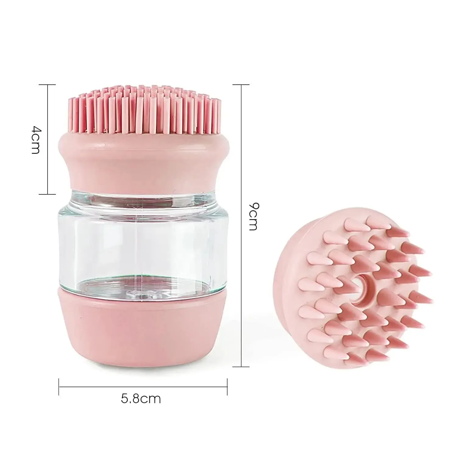 Dog grooming brush Cat Dog Pet Bath Brush Silicone Cat Dog Grooming Brush Puppy Massage Brush Hair Fur Cleaning Brush With Shampoo Dispenser Double Brush Head