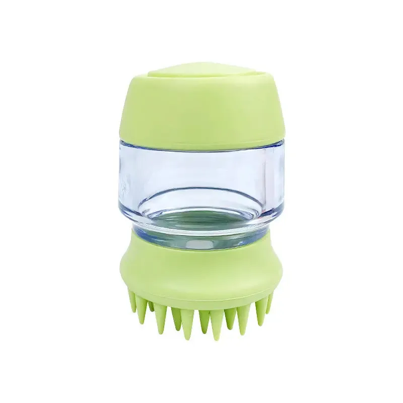 Dog grooming brush Cat Dog Pet Bath Brush Silicone Cat Dog Grooming Brush Puppy Massage Brush Hair Fur Cleaning Brush With Shampoo Dispenser Double Brush Head