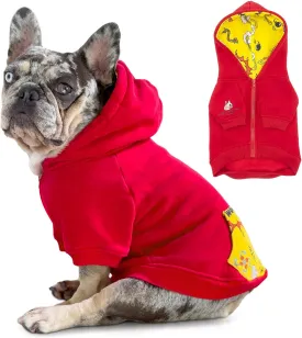 Dog Hoodie - French Bulldog Clothes, Dog Apparel & Accessories - Cotton Pet Clothes for Dogs with Pocket - Breathable and Skin-Friendly Sweatshirt for Small Dog Breeds (Small)