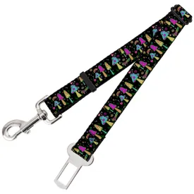Dog Safety Seatbelt for Cars - Mushroom SHROOMY Garden Black/Multi Color