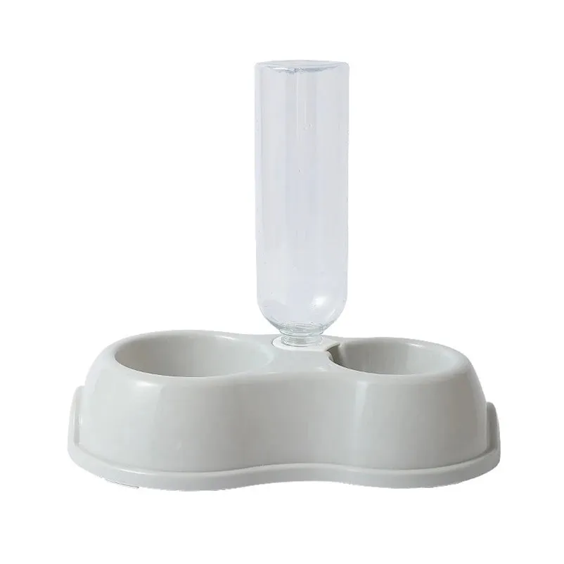 Dual Pet Bowl with Automatic Drinking and Feeding System for Dogs and Cats