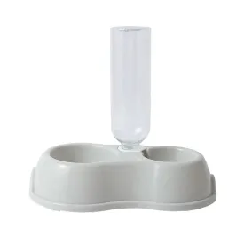 Dual Pet Bowl with Automatic Drinking and Feeding System for Dogs and Cats