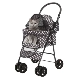 Folding Dog Stroller Travel Cage Stroller for Pet Cat Kitten Puppy Carriages