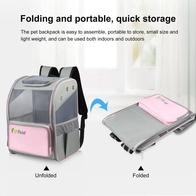 FUNADD Fold Breathable Pet Backpack Outdoor Shoulders Cat Bag