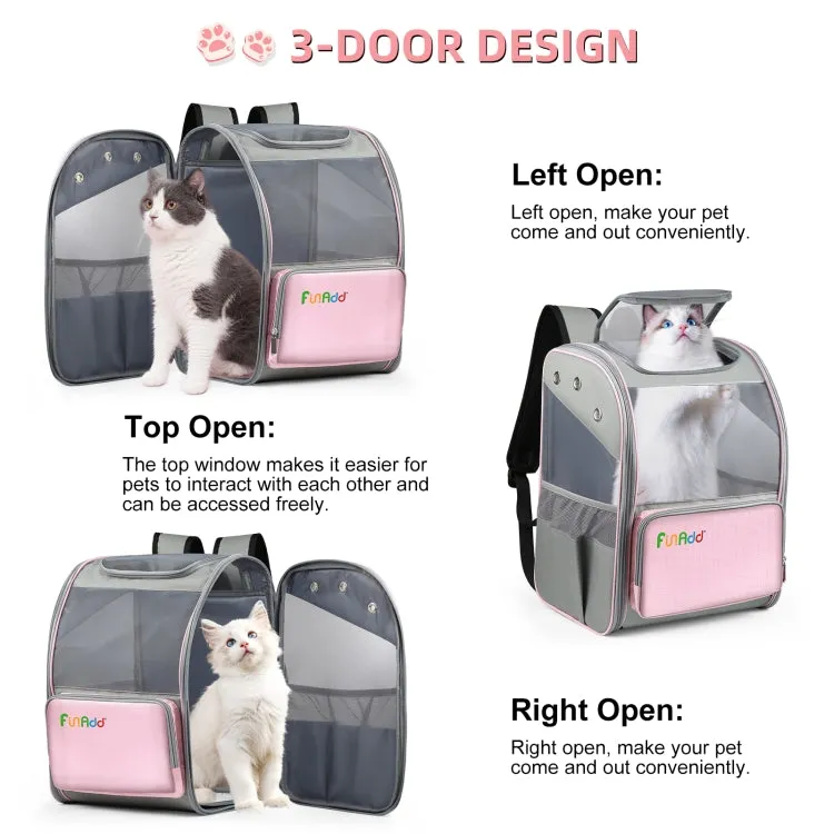 FUNADD Fold Breathable Pet Backpack Outdoor Shoulders Cat Bag