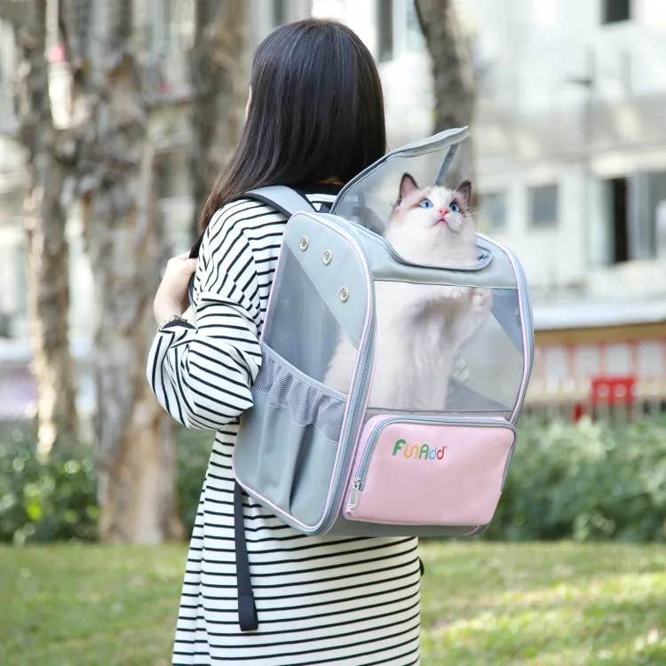 FUNADD Fold Breathable Pet Backpack Outdoor Shoulders Cat Bag