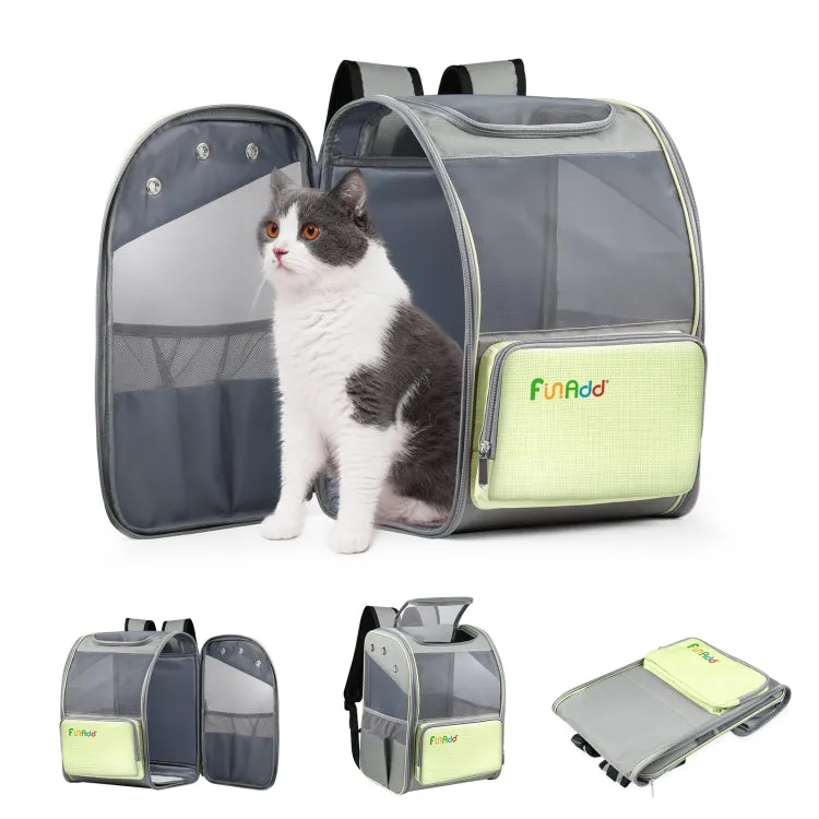 FUNADD Fold Breathable Pet Backpack Outdoor Shoulders Cat Bag