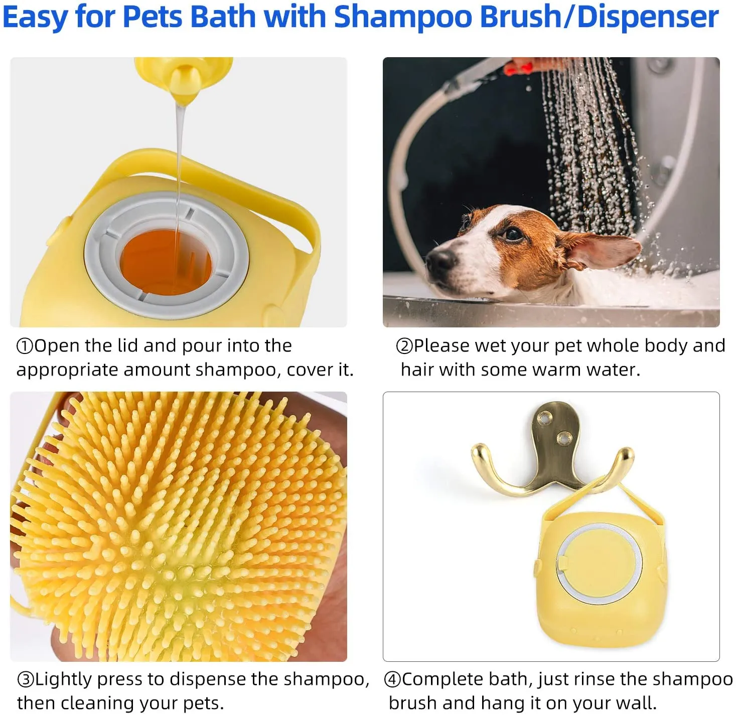 Funki Buys | Pet Scrubbers | Pet Shampoo Brush and Dispenser