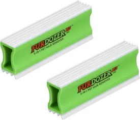 FurDozer X3 PRO Pet Hair Remover & Auto Detailing Tool - Cat & Dog Hair Remover for Carpets, Car Interiors, Couches, Bedding, & Furniture - Reusable Pet Hair Removal Tool for Fur & Lint, 5" (2-Pack)