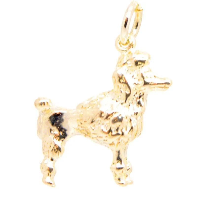 Gold Poodle Dog Charm