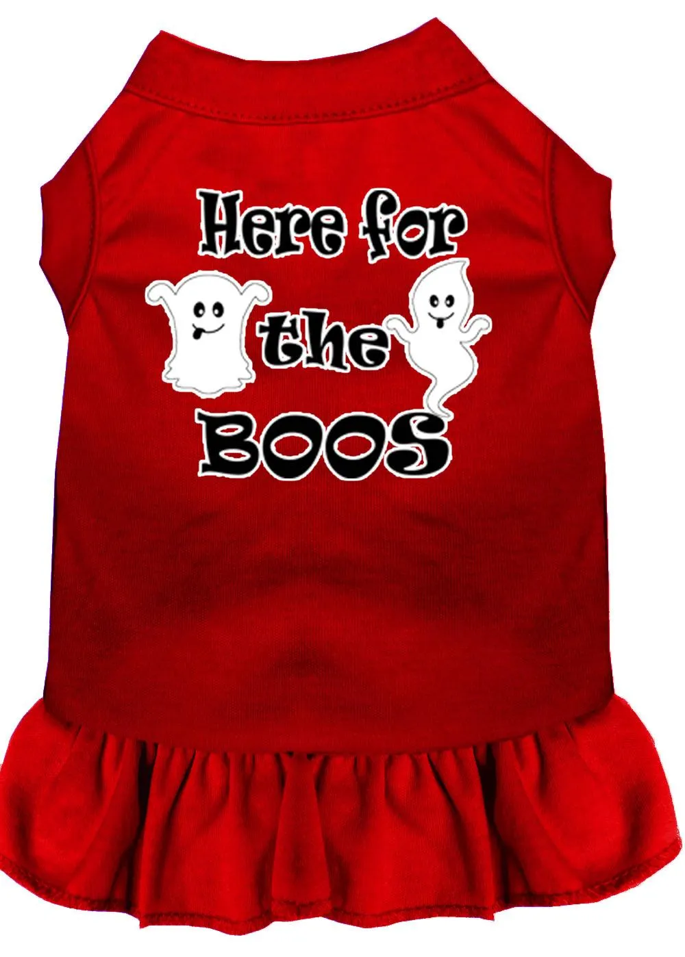 Here For The Boos Screen Print Dog Dress Red Xxl (18)