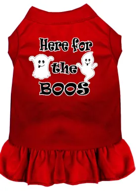Here For The Boos Screen Print Dog Dress Red Xxl (18)