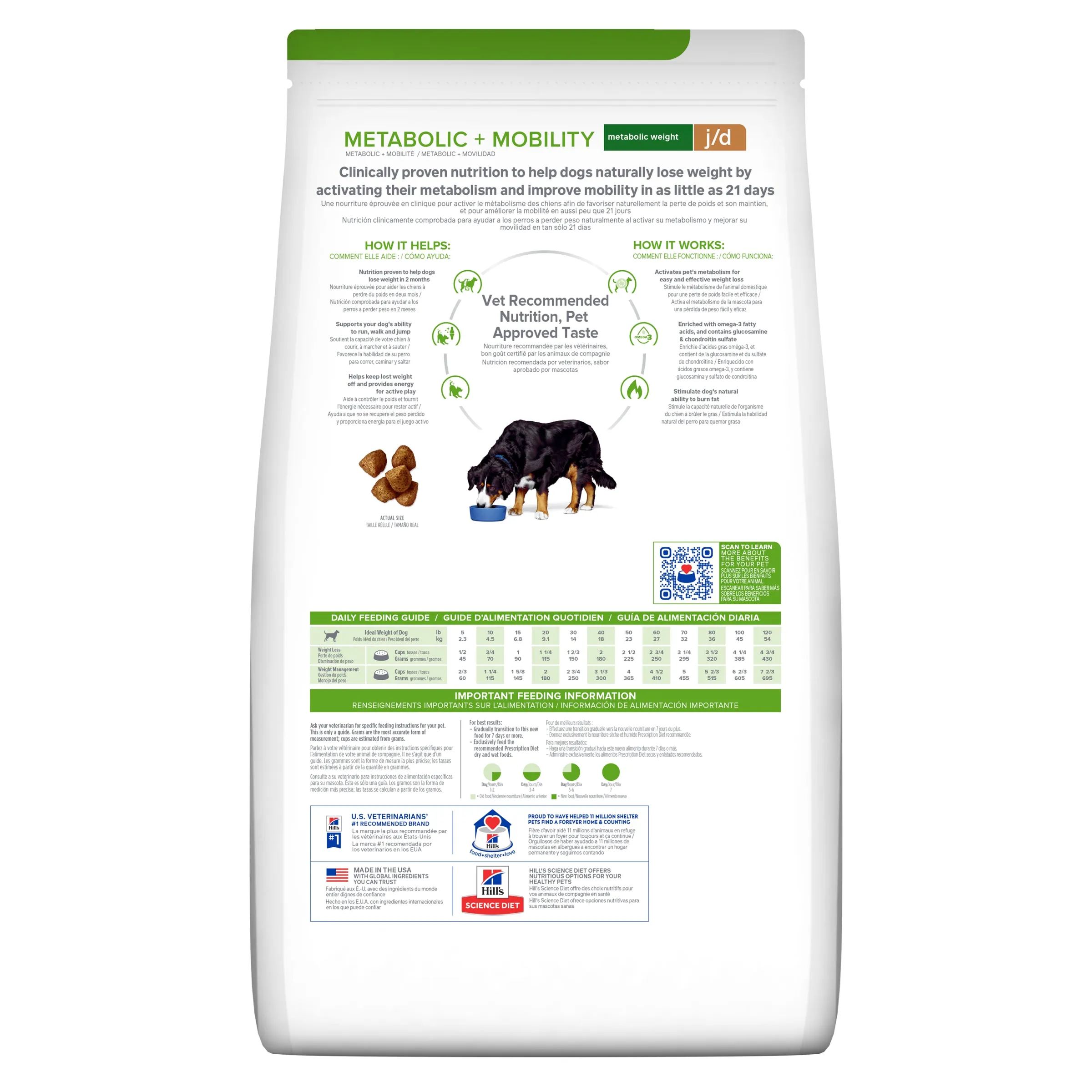 Hill's Prescription Diet Metabolic Weight   j/d Mobility Care Dry Dog Food 3.86kg