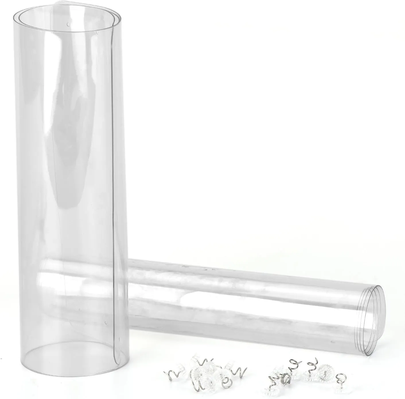 In hand Cat Scratch Furniture, 2PCS Clear Premium Heavy Duty Flexible Vinyl Protector Dog Cat Claw Guards with Pins, Stops Scratching Pets Furniture Protector