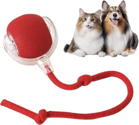 Interactive Dog & Cat Electric Active Toys - Smart Rolling Ball for Dogs & Cats, Rechargeable (Red)