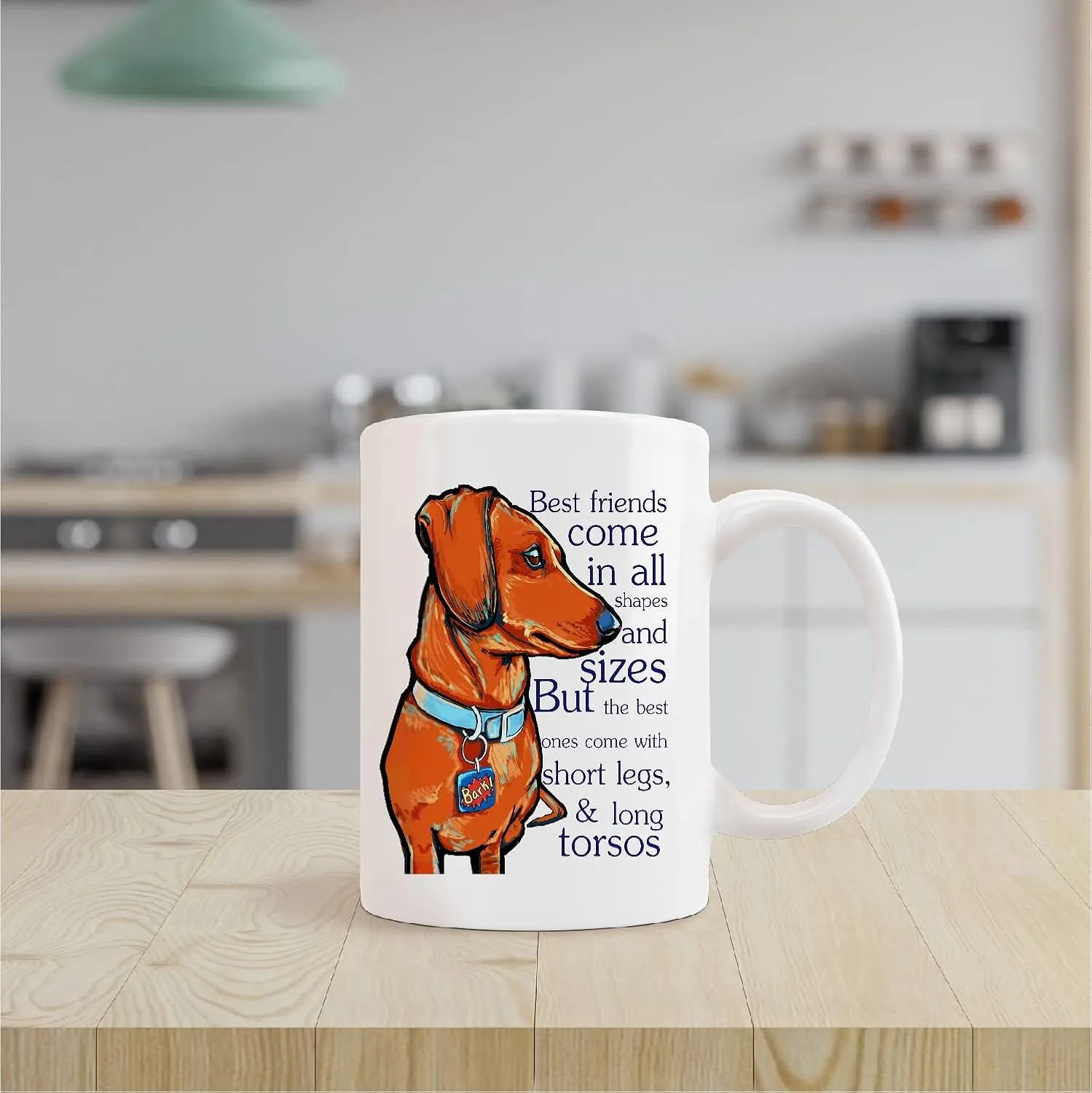 kunlisa Funny Dachshund Mug Cup,Best Friends Come in All Shapes And Sizes Ceramic Mug-11oz Coffee Milk Tea Mug Cup,Gifts For Dog Lovers Dachshund Mom Dog Mom Women Teen Girls,Pet Lovers Gifts