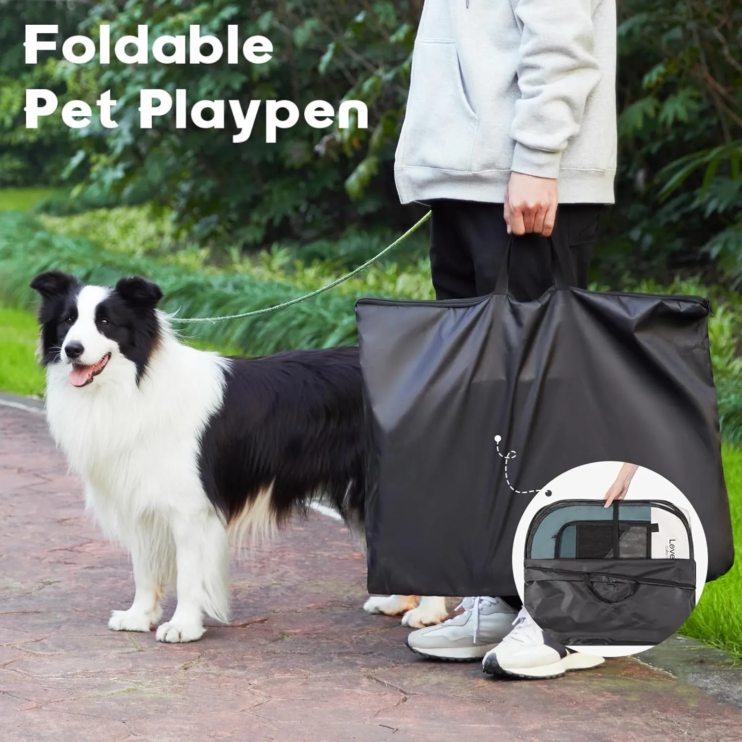 Love's cabin Pet Puppy Dog Playpen, Small Dog Tent Crates Cage Indoor/Outdoor, Portable Playpen for Cat, Foldable Pop Up Dog Kennel Playpen with Carring Case, Removable Zipper Top, Moss Green