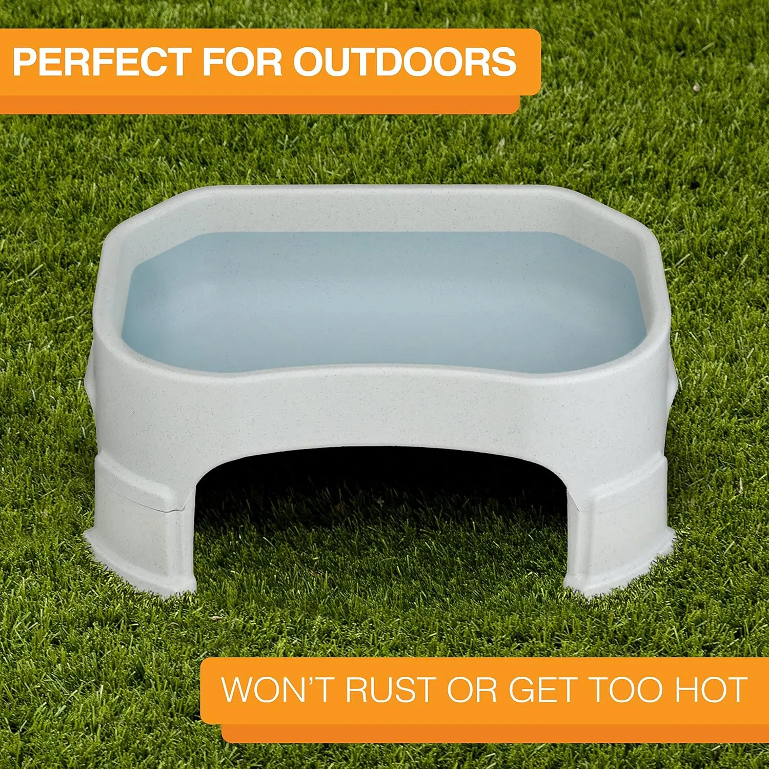 Neater Pet Brands Big Bowl with Leg Extensions Huge Jumbo Trough Style Dog Pet Water Dish (1.25 Gallons, Vanilla Bean)