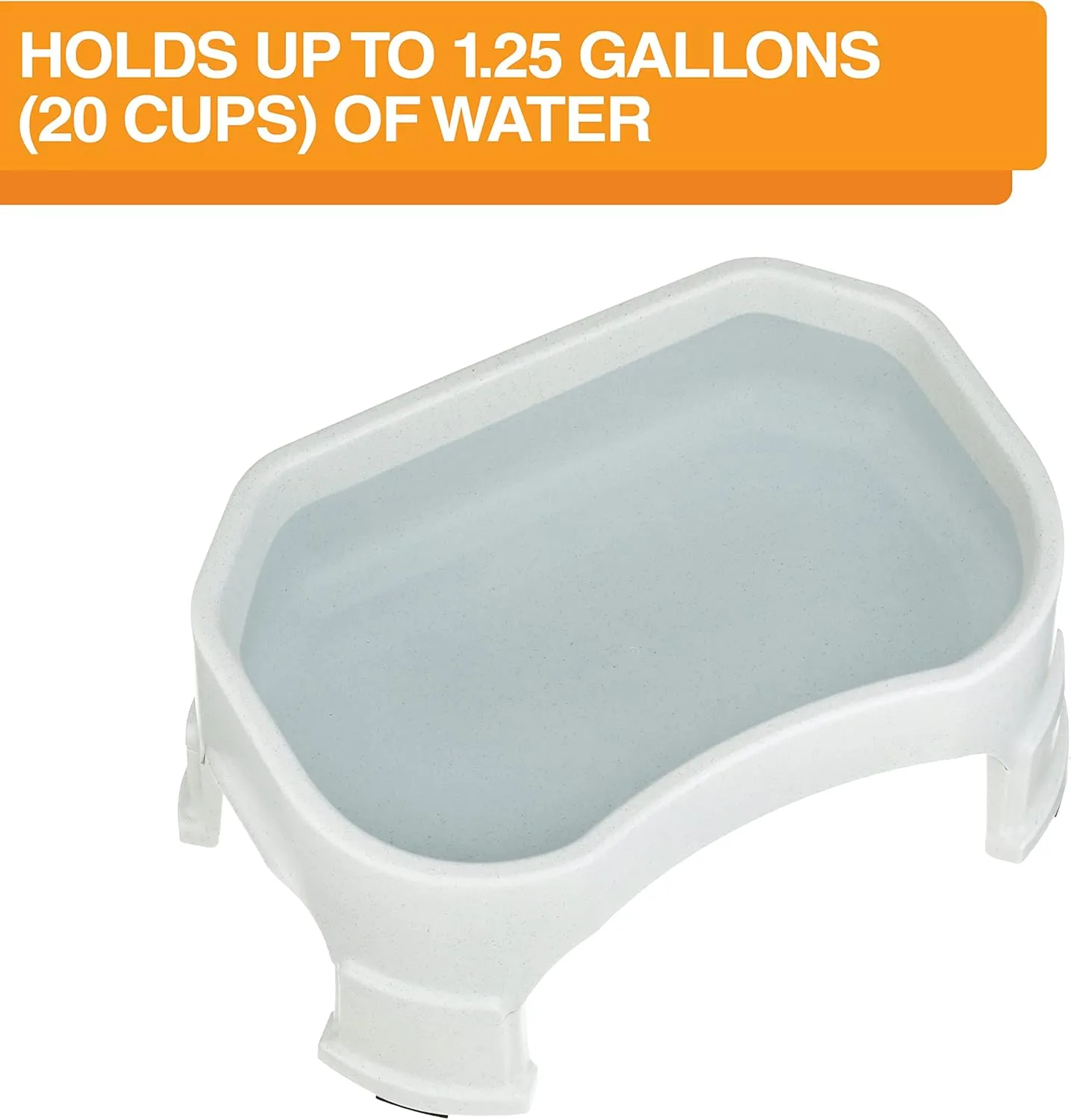 Neater Pet Brands Big Bowl with Leg Extensions Huge Jumbo Trough Style Dog Pet Water Dish (1.25 Gallons, Vanilla Bean)