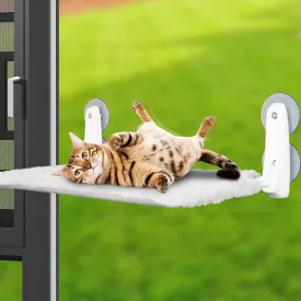 No-Rope Cat Hammock for Windows  Heavy-Duty Suction Cups Hold Firm, Reversible Bed for Summer & Winter, Foldable Design for Easy Storage