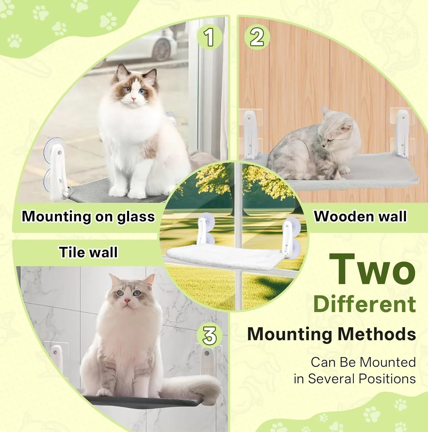 No-Rope Cat Hammock for Windows  Heavy-Duty Suction Cups Hold Firm, Reversible Bed for Summer & Winter, Foldable Design for Easy Storage