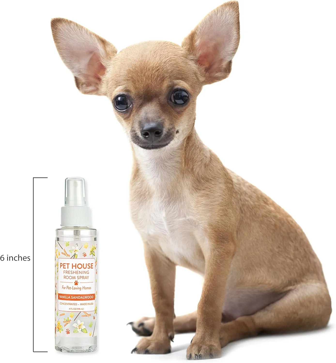 One Fur All Pet Air Freshener 4 OZ Concentrated Room Spray for Pet Odor, Vanilla Sandalwood, Pack of 1