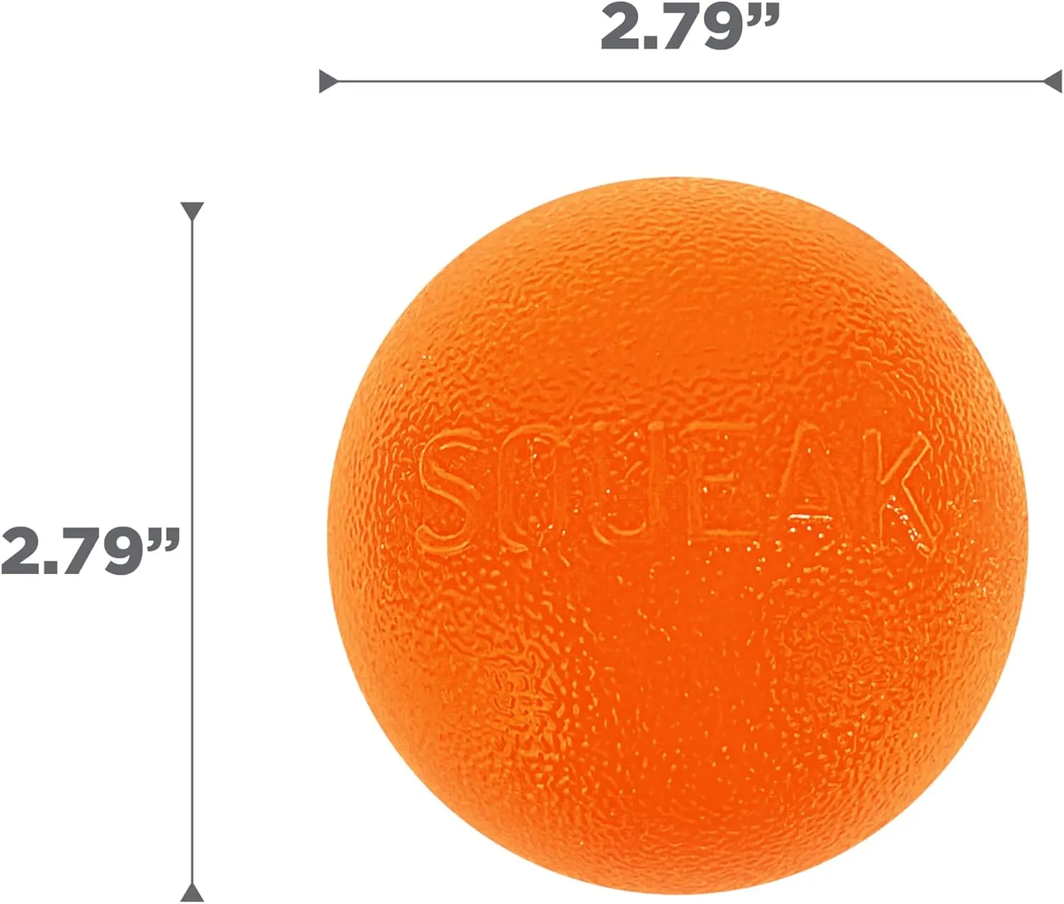 Outward Hound by Planet Dog Squeak Ball Bouncy Fetch Dog Toy, Orange