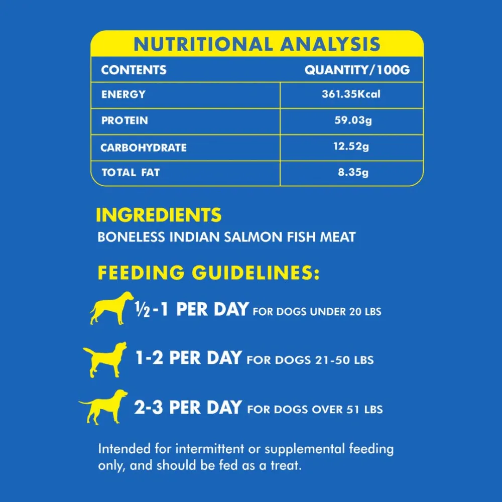 Pawsindia Organics Raw Bites Salmon Jerky Dog Treats