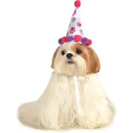 Pet Costumes - Paw Print Girl Birthday Hat Accessory